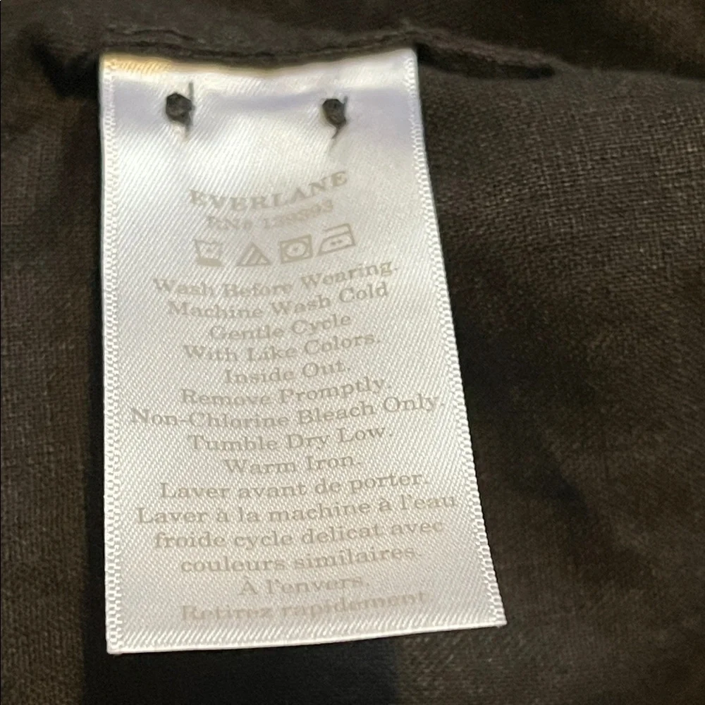 Everlane The Linen Popover Shirt Women's sz 6 Black - Picture 7 of 10